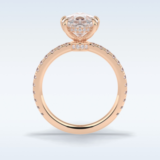 Elegant 3.05 CT Pave & Hidden Halo Engagement Ring Featuring Pear Moissanite