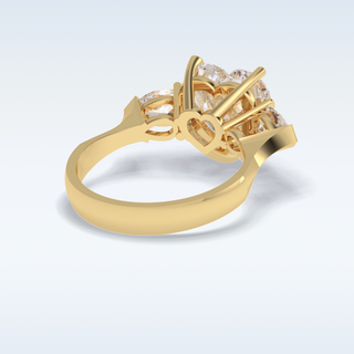 Elegant 3.05 CT Three Stones Engagement Ring Featuring Heart Moissanite