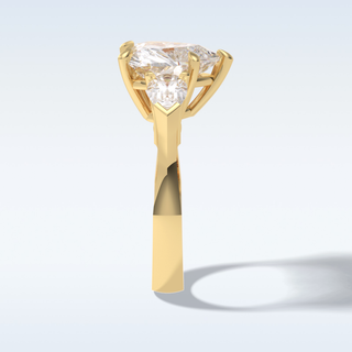 Elegant 3.05 CT Three Stones Engagement Ring Featuring Heart Moissanite