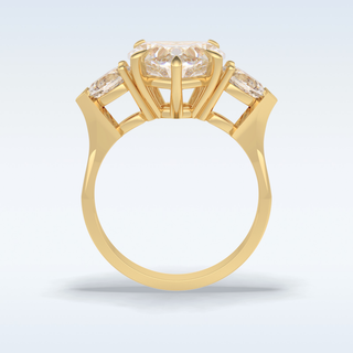 Elegant 3.05 CT Three Stones Engagement Ring Featuring Heart Moissanite