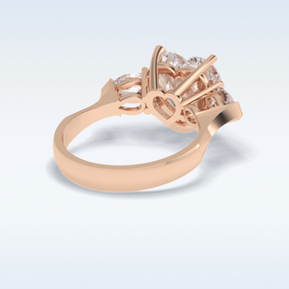 Elegant 3.05 CT Three Stones Engagement Ring Featuring Heart Moissanite