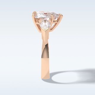 Elegant 3.05 CT Three Stones Engagement Ring Featuring Heart Moissanite