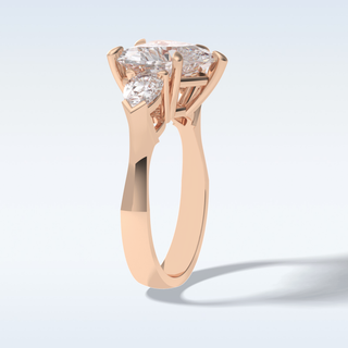 Elegant 3.05 CT Three Stones Engagement Ring Featuring Heart Moissanite
