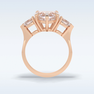 Elegant 3.05 CT Three Stones Engagement Ring Featuring Heart Moissanite