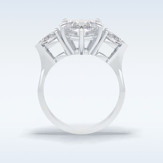 Elegant 3.05 CT Three Stones Engagement Ring Featuring Heart Moissanite