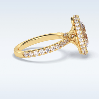 Elegant 0.54 CT Halo & Pave Engagement Ring Featuring Oval Moissanite