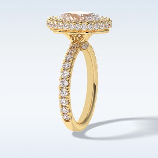 Elegant 0.54 CT Halo & Pave Engagement Ring Featuring Oval Moissanite