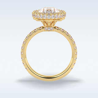 Elegant 0.54 CT Halo & Pave Engagement Ring Featuring Oval Moissanite