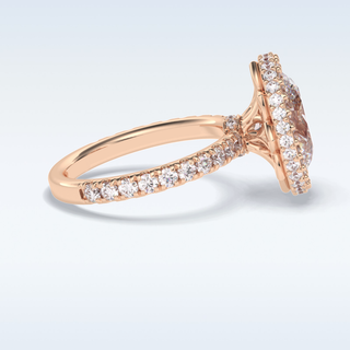 Elegant 0.54 CT Halo & Pave Engagement Ring Featuring Oval Moissanite