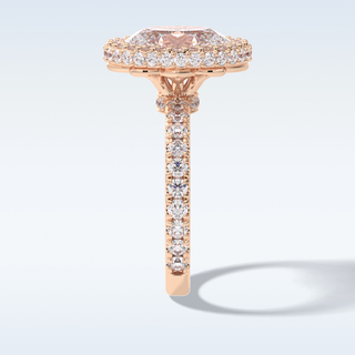 Elegant 0.54 CT Halo & Pave Engagement Ring Featuring Oval Moissanite