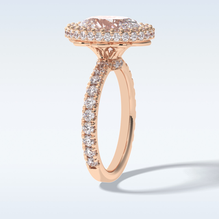 Elegant 0.54 CT Halo & Pave Engagement Ring Featuring Oval Moissanite