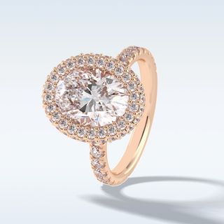 Elegant 0.54 CT Halo & Pave Engagement Ring Featuring Oval Moissanite