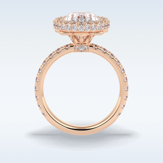 Elegant 0.54 CT Halo & Pave Engagement Ring Featuring Oval Moissanite