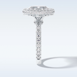 Elegant 0.54 CT Halo & Pave Engagement Ring Featuring Oval Moissanite