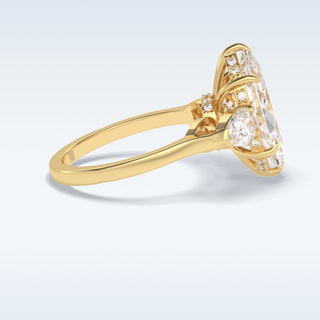 Elegant 3.0 CT Three Stones Engagement Ring Featuring Marquise Moissanite
