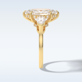 Elegant 3.0 CT Three Stones Engagement Ring Featuring Marquise Moissanite