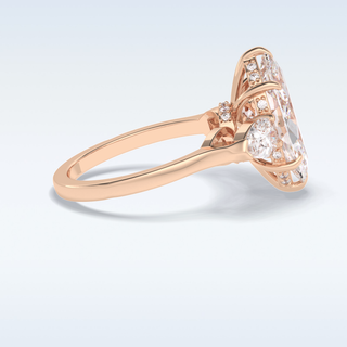 Elegant 3.0 CT Three Stones Engagement Ring Featuring Marquise Moissanite