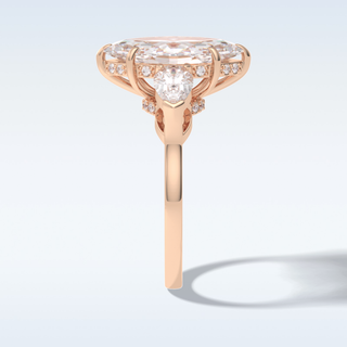 Elegant 3.0 CT Three Stones Engagement Ring Featuring Marquise Moissanite