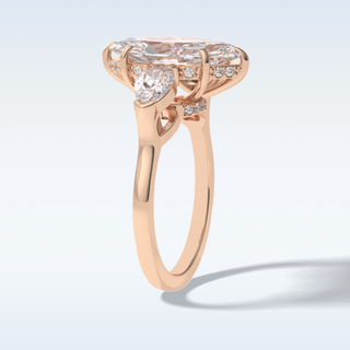 Elegant 3.0 CT Three Stones Engagement Ring Featuring Marquise Moissanite