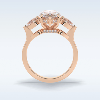 Elegant 3.0 CT Three Stones Engagement Ring Featuring Marquise Moissanite