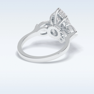 Elegant 3.0 CT Three Stones Engagement Ring Featuring Marquise Moissanite