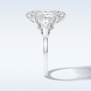 Elegant 3.0 CT Three Stones Engagement Ring Featuring Marquise Moissanite