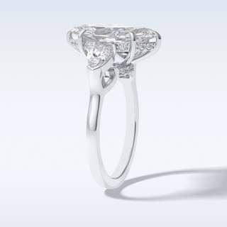 Elegant 3.0 CT Three Stones Engagement Ring Featuring Marquise Moissanite