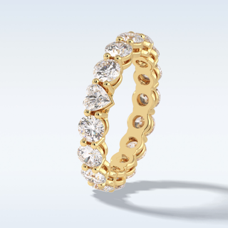 Full Eternity Wedding Band with 3.03 CT Round Cut Moissanite