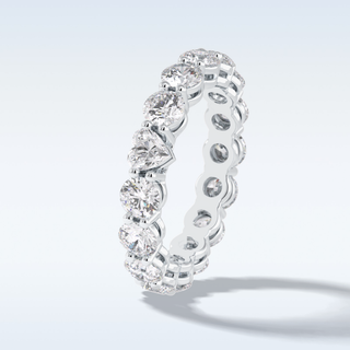 Full Eternity Wedding Band with 3.03 CT Round Cut Moissanite