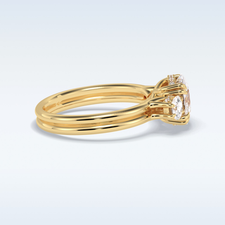 Elegant 3.0 CT Three Stones Engagement Ring Featuring Round Moissanite
