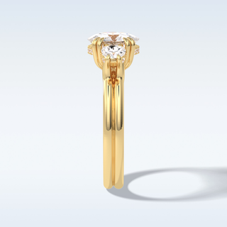 Elegant 3.0 CT Three Stones Engagement Ring Featuring Round Moissanite