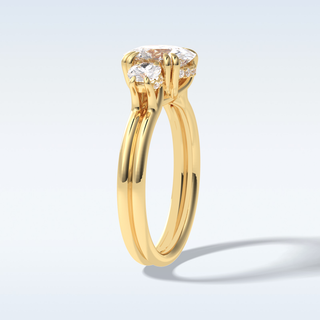 Elegant 3.0 CT Three Stones Engagement Ring Featuring Round Moissanite