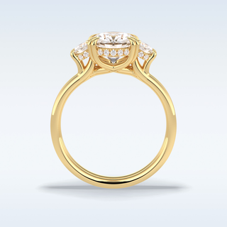 Elegant 3.0 CT Three Stones Engagement Ring Featuring Round Moissanite