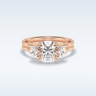 Elegant 3.0 CT Three Stones Engagement Ring Featuring Round Moissanite