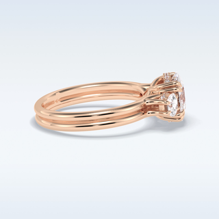 Elegant 3.0 CT Three Stones Engagement Ring Featuring Round Moissanite