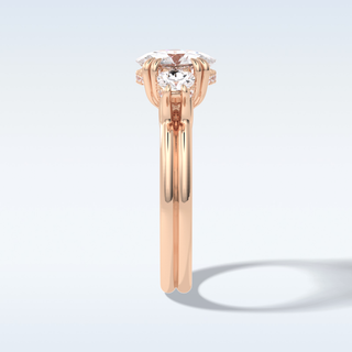 Elegant 3.0 CT Three Stones Engagement Ring Featuring Round Moissanite