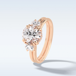 Elegant 3.0 CT Three Stones Engagement Ring Featuring Round Moissanite