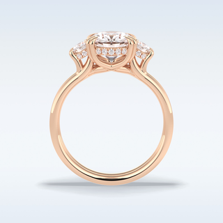 Elegant 3.0 CT Three Stones Engagement Ring Featuring Round Moissanite