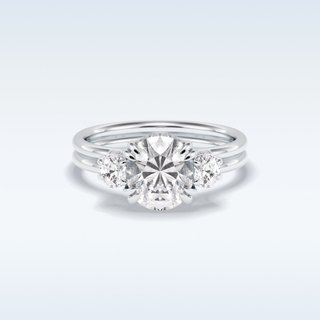 Elegant 3.0 CT Three Stones Engagement Ring Featuring Round Moissanite