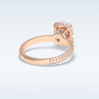 Elegant 3.99 CT Pave & Hidden Halo Engagement Ring Featuring Cushion Moissanite