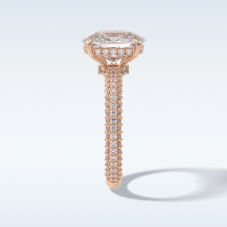 Elegant 3.99 CT Pave & Hidden Halo Engagement Ring Featuring Cushion Moissanite