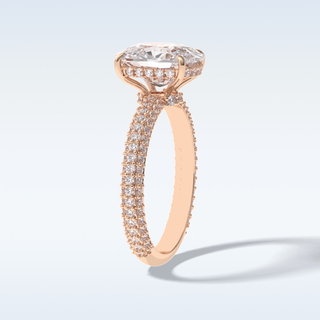 Elegant 3.99 CT Pave & Hidden Halo Engagement Ring Featuring Cushion Moissanite