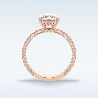Elegant 3.99 CT Pave & Hidden Halo Engagement Ring Featuring Cushion Moissanite