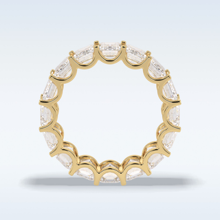 Full Eternity Wedding Band with 9.65 CT Emerald Cut Moissanite