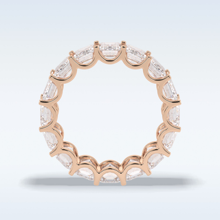 Full Eternity Wedding Band with 9.65 CT Emerald Cut Moissanite