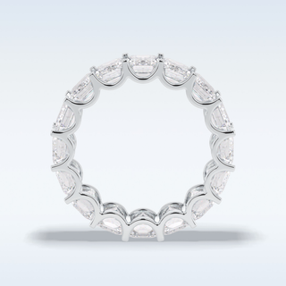 Full Eternity Wedding Band with 9.65 CT Emerald Cut Moissanite
