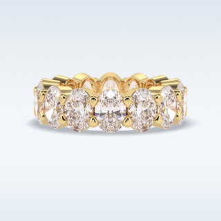 Full Eternity Wedding Band with 8.46 CT Oval Cut Moissanite