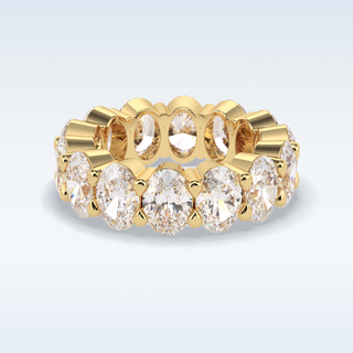 Full Eternity Wedding Band with 8.46 CT Oval Cut Moissanite