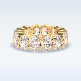 Full Eternity Wedding Band with 8.46 CT Oval Cut Moissanite