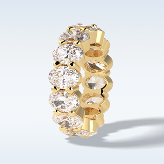 Full Eternity Wedding Band with 8.46 CT Oval Cut Moissanite